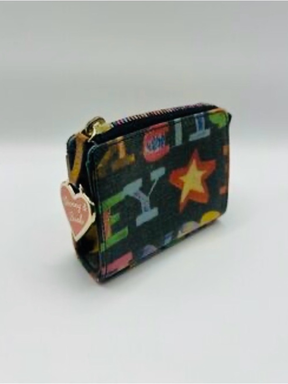 Dooney & Bourke Black Multicolor Star & Letter Pouch